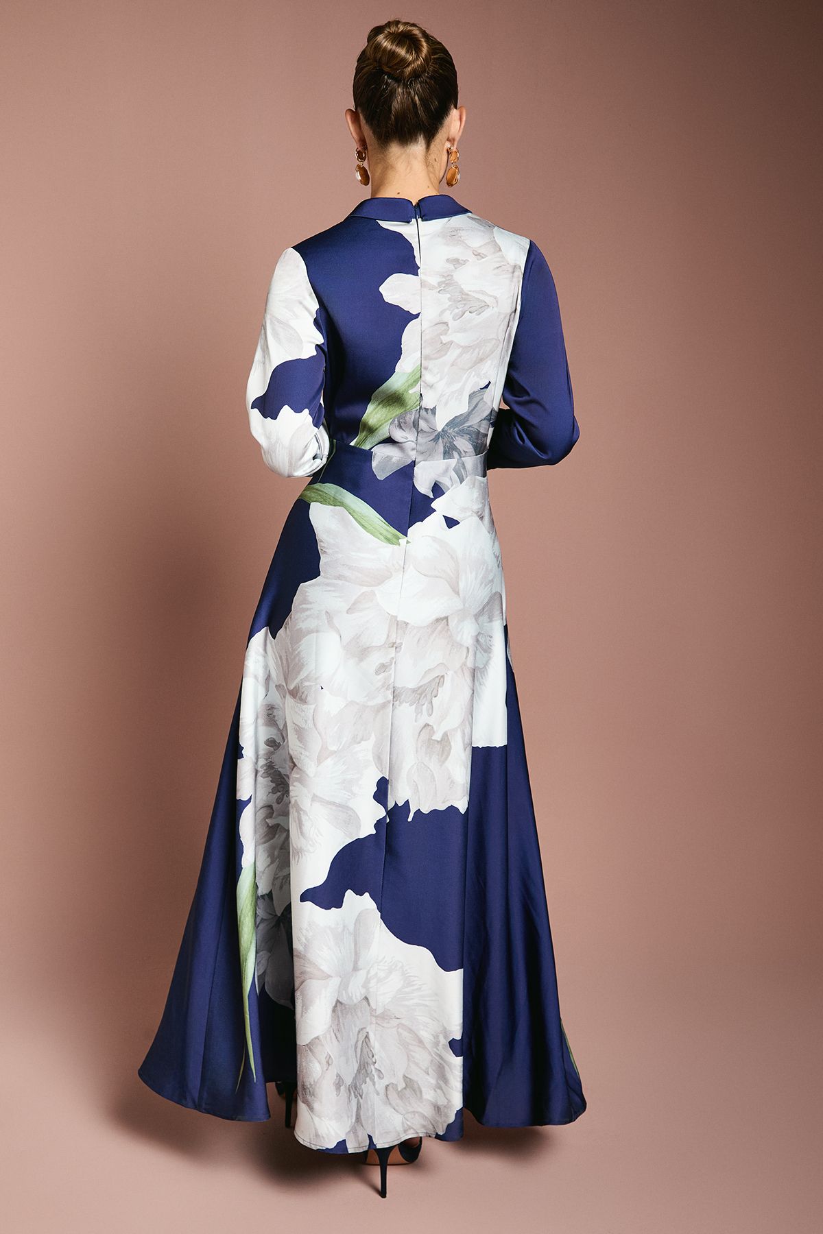 Coast Placement Print Wrap Front Maxi Dress Navy image 3