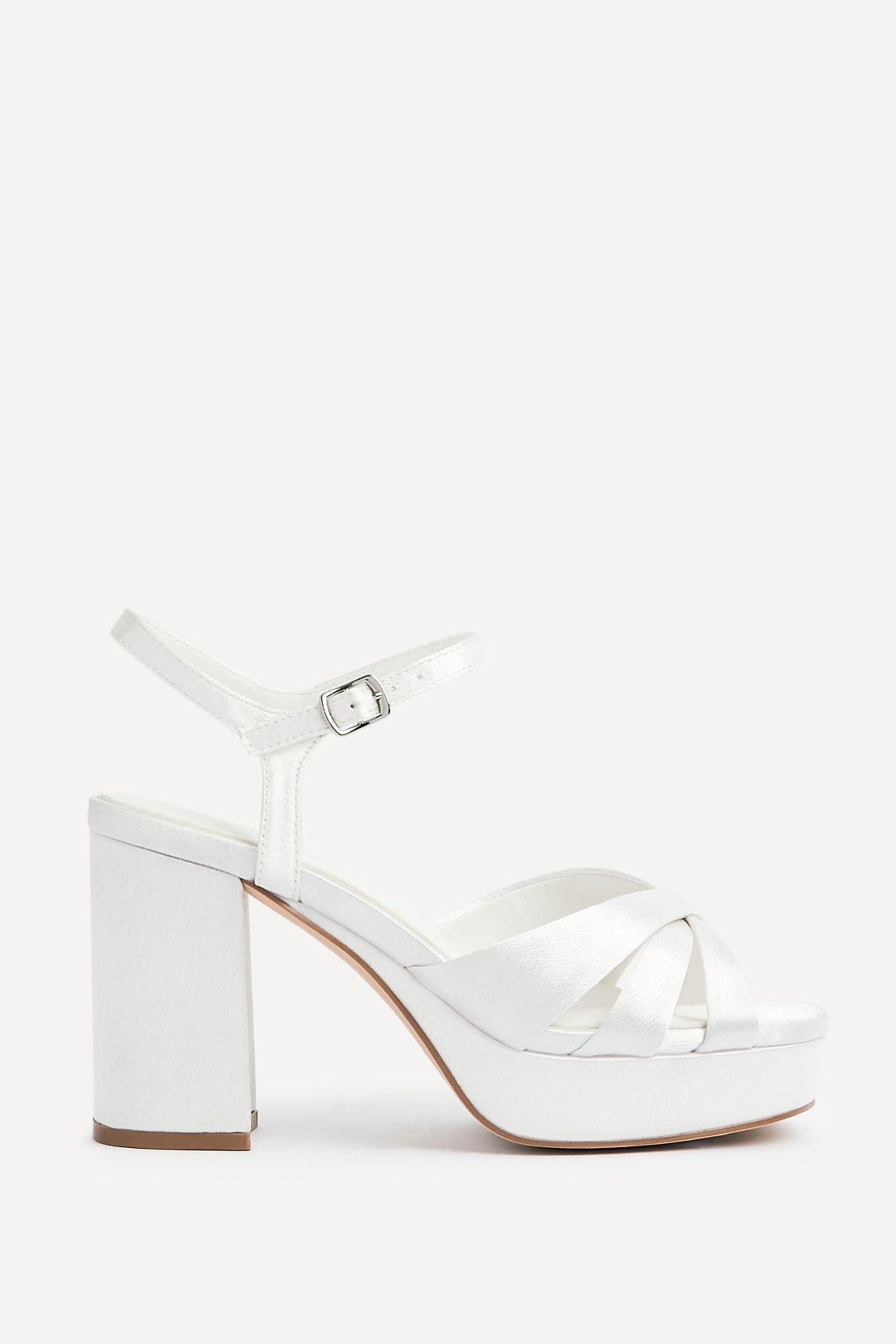 Linzi Keliah Red Faux Leather Crossover Platform Heels image 1