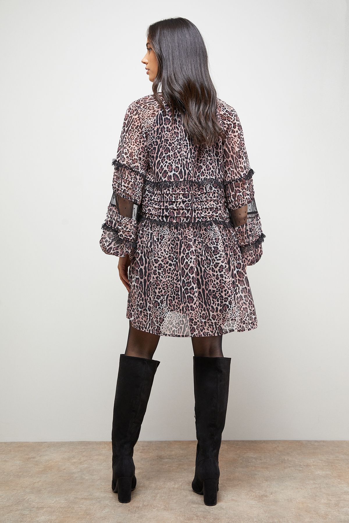 Oasis Smock Long Sleeve Mini Dress Multi image 3