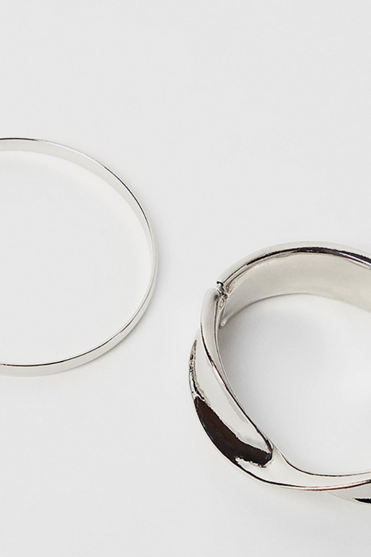 NastyGal Abstract Bracelet 2 Pack Silver image 4