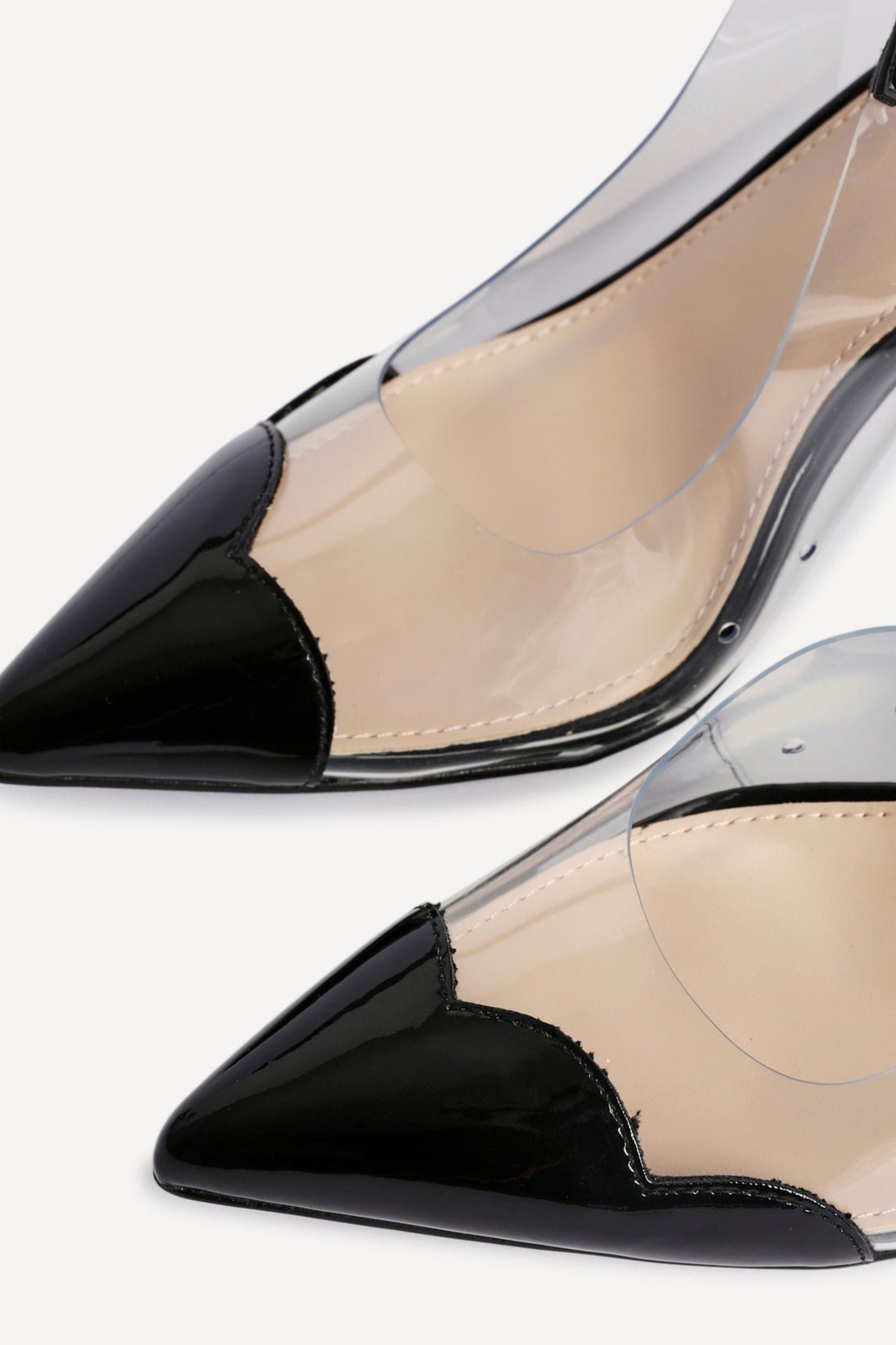 Linzi Nolita Black Perspex Patent Mix Slingback Court Heels image 5