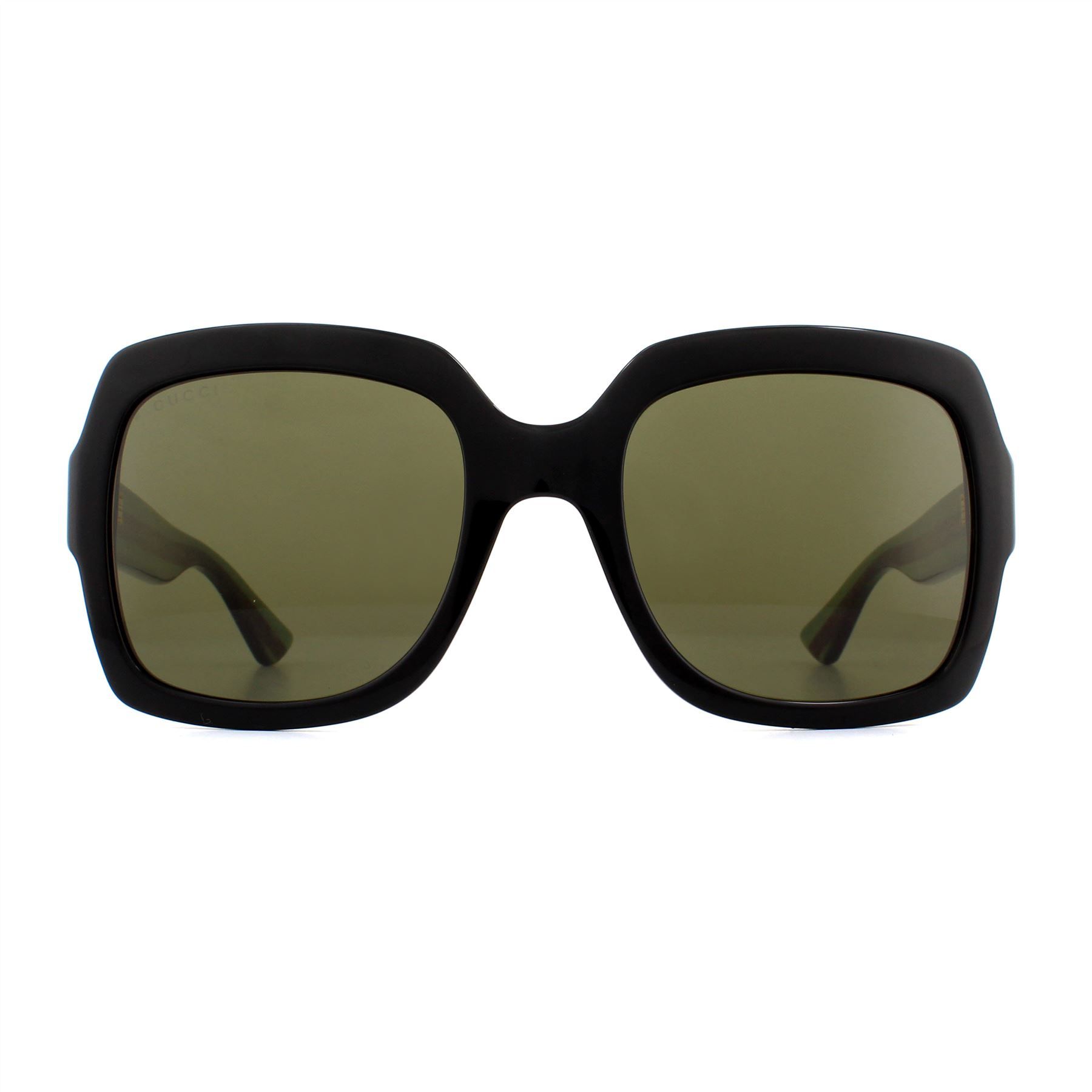 Gucci Square Black Green Glitter and Red Green Sunglasses GG0036SN image 1