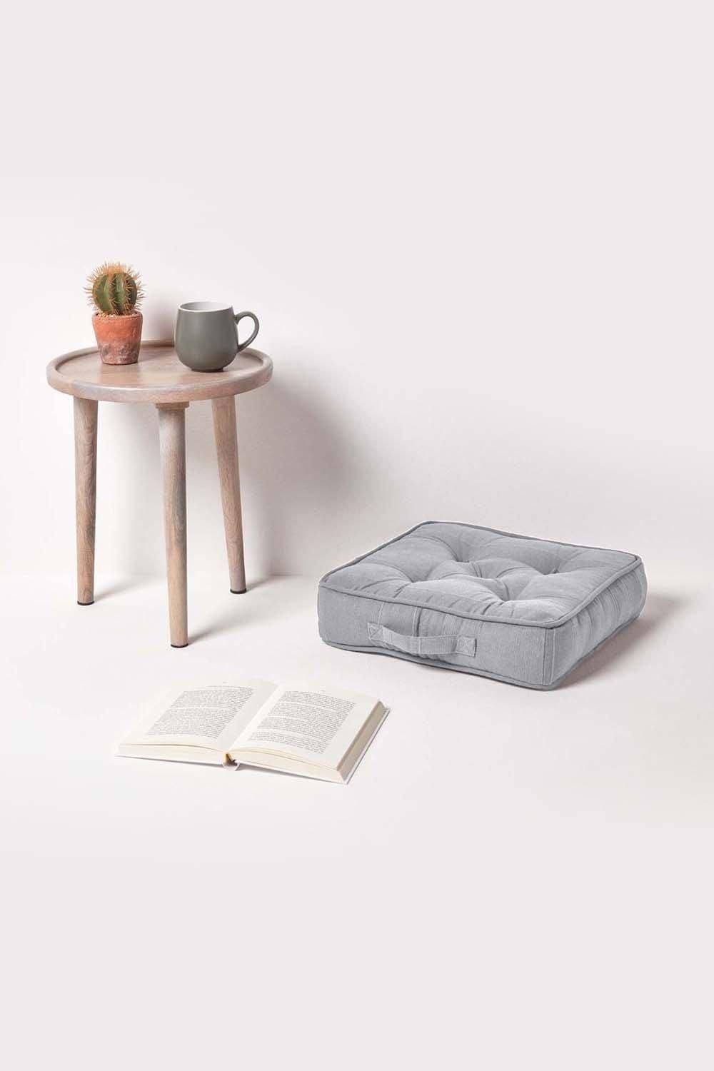 Homescapes Rajput Ribbed Cotton Floor Cushion image 2