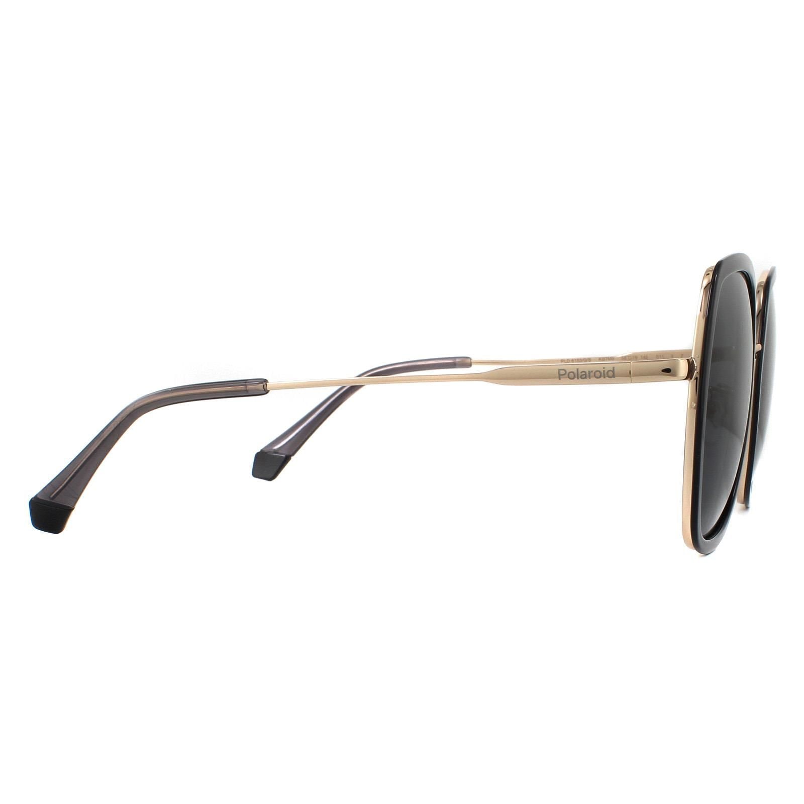 Polaroid Square Grey Gold Grey Polarized Sunglasses image 4