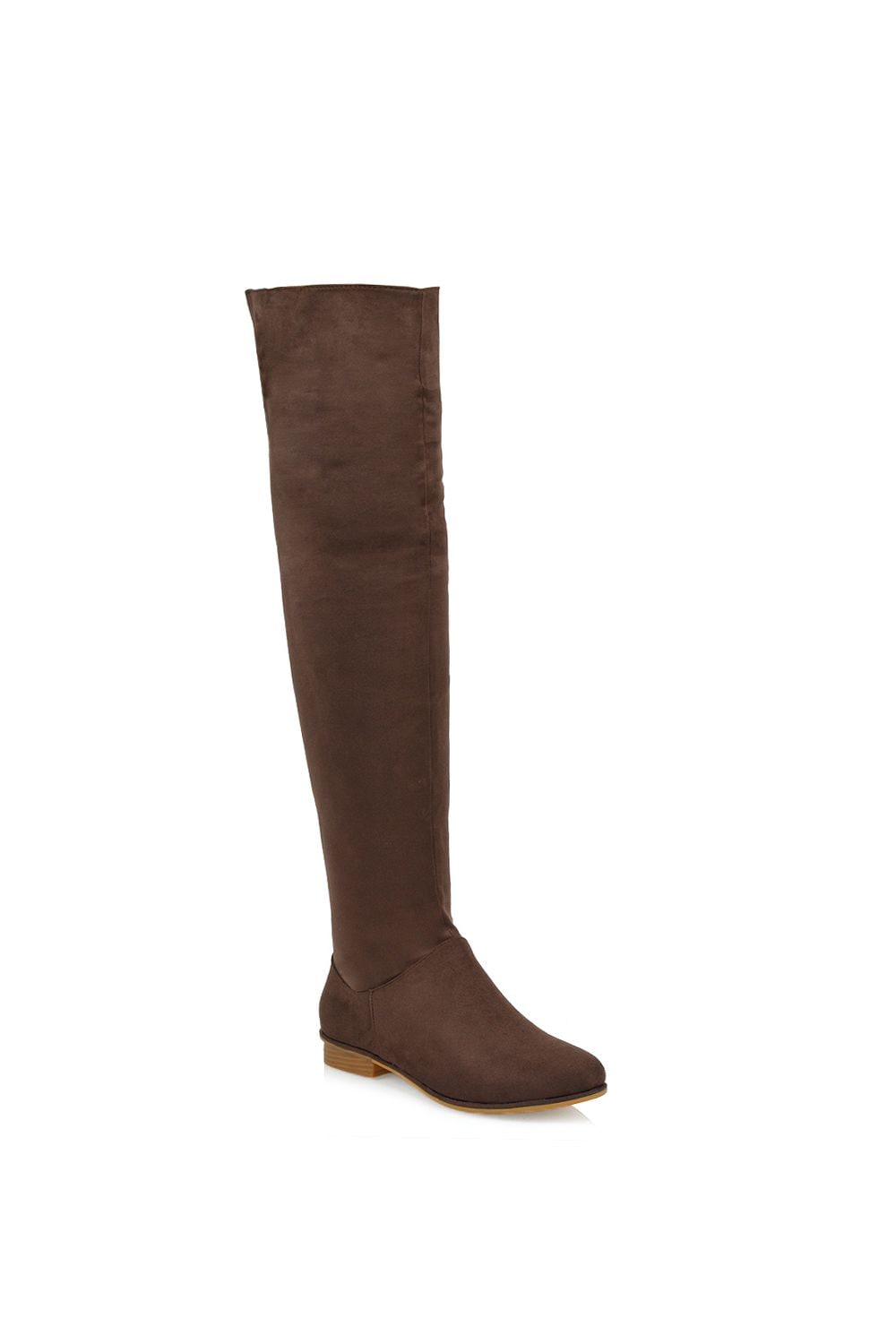 XY London 'Ivy' Flat Low Block Heel Over The Knee Boots image 2