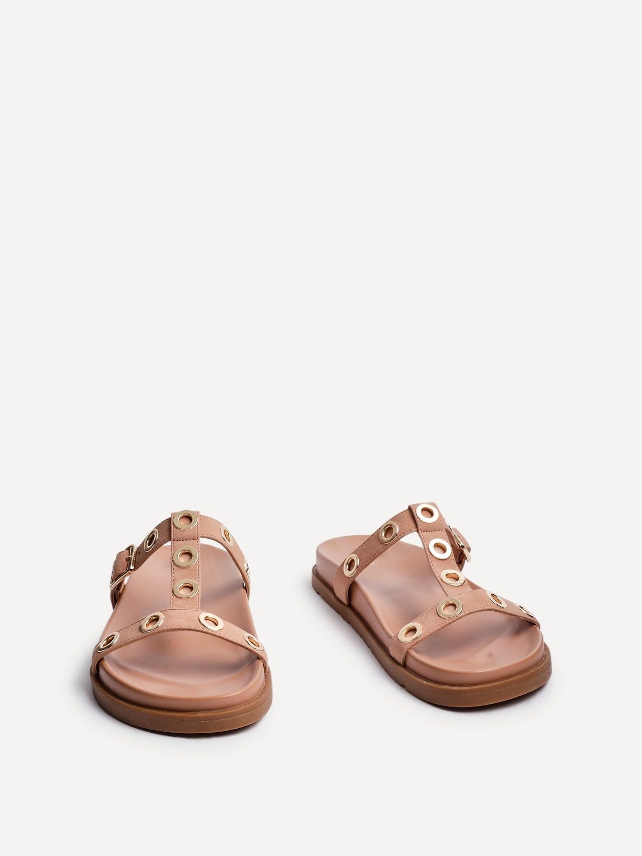 Linzi Notice Dusky Pink Studded Flat Sandals image 3