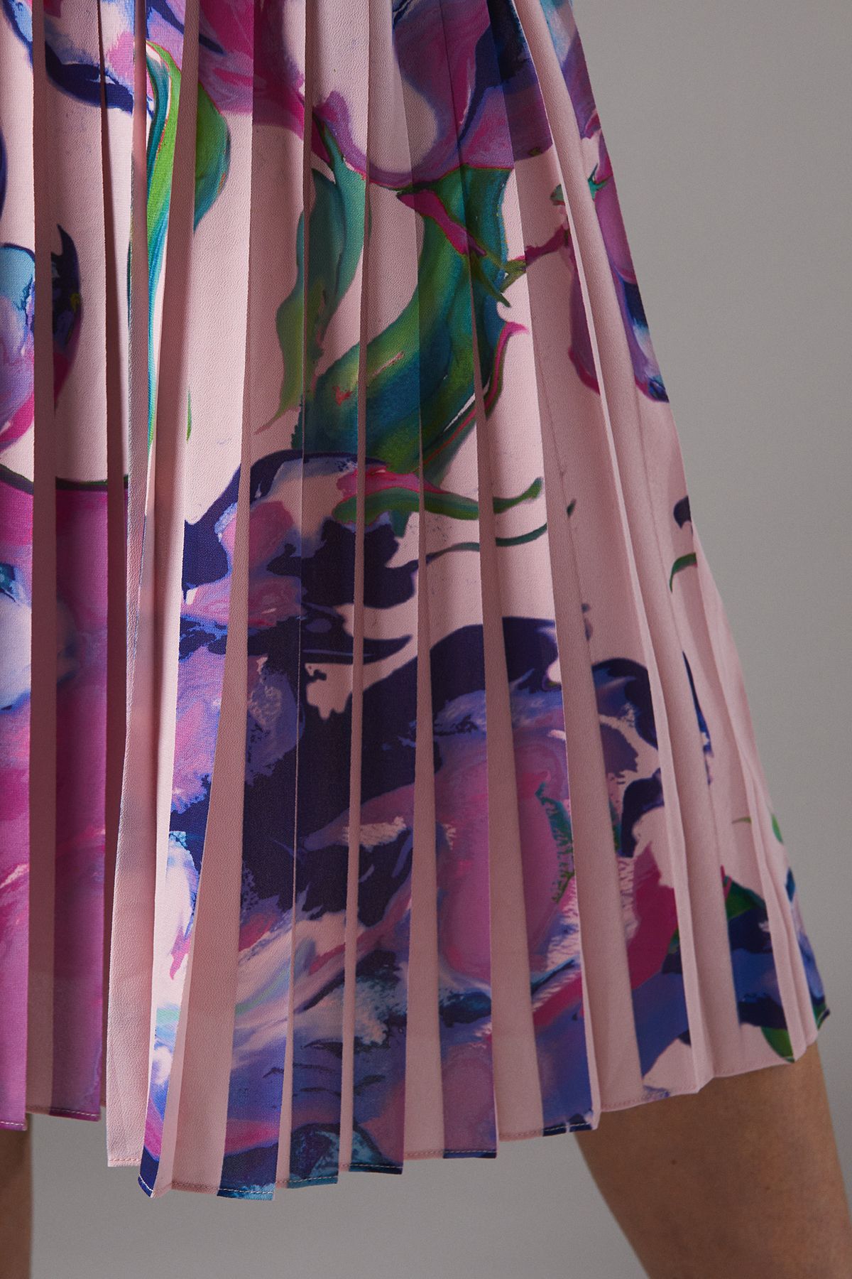 Coast Placement Print Pleat Dress Pink image 5