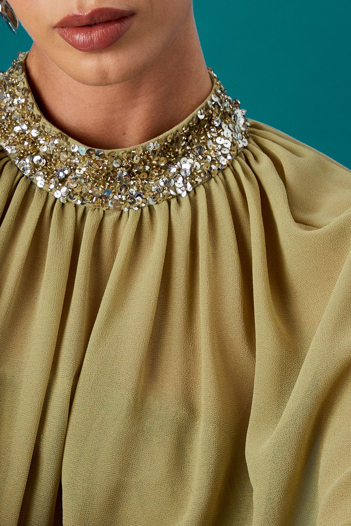 Coast Coast Muse Chiffon Cape Dress Chartreuse image 5