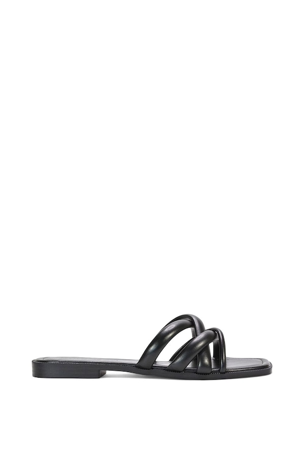 XY London 'Fiona' Strappy Flat Open Toe  Sandal Mule Sliders