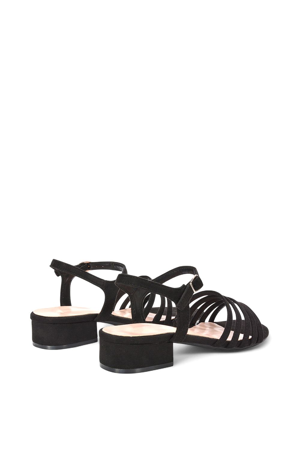 XY London 'Katie' Low Heel Open Toe Sandals With Ankle Strap image 4