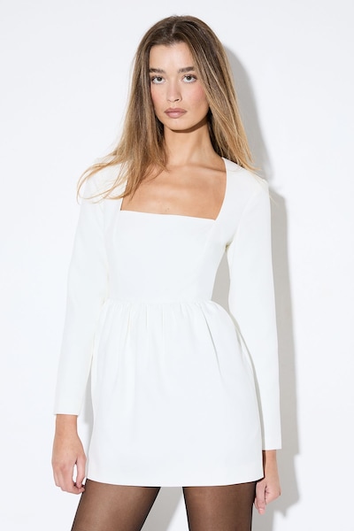 MissPap Tailored Tulip Hem Mini Dress Ivory