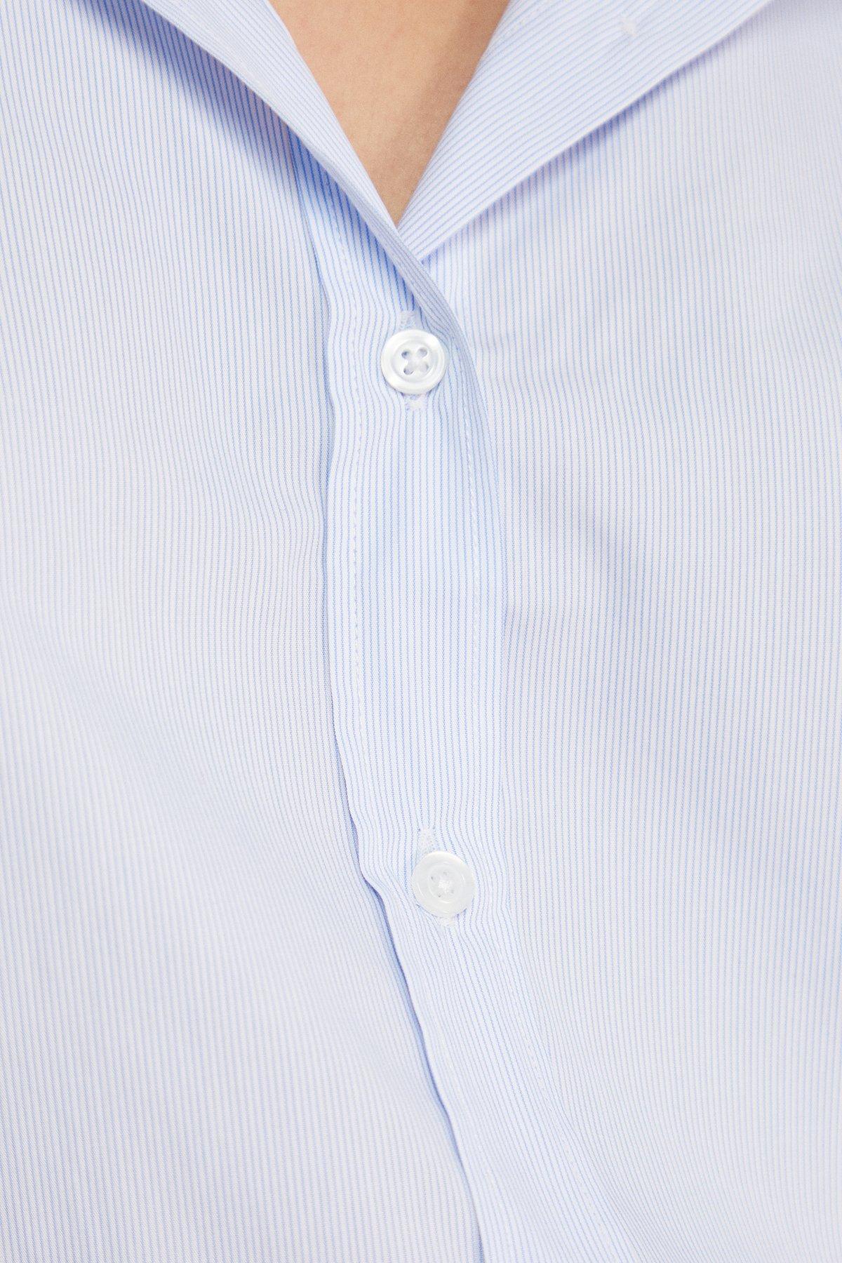 Warehouse Oversized Bow Back Shirt Blue image 5