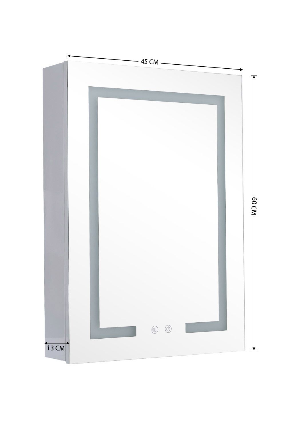 Living and Home Rectangular 1 Door LED Dimmable Mirror Cabinet image 6