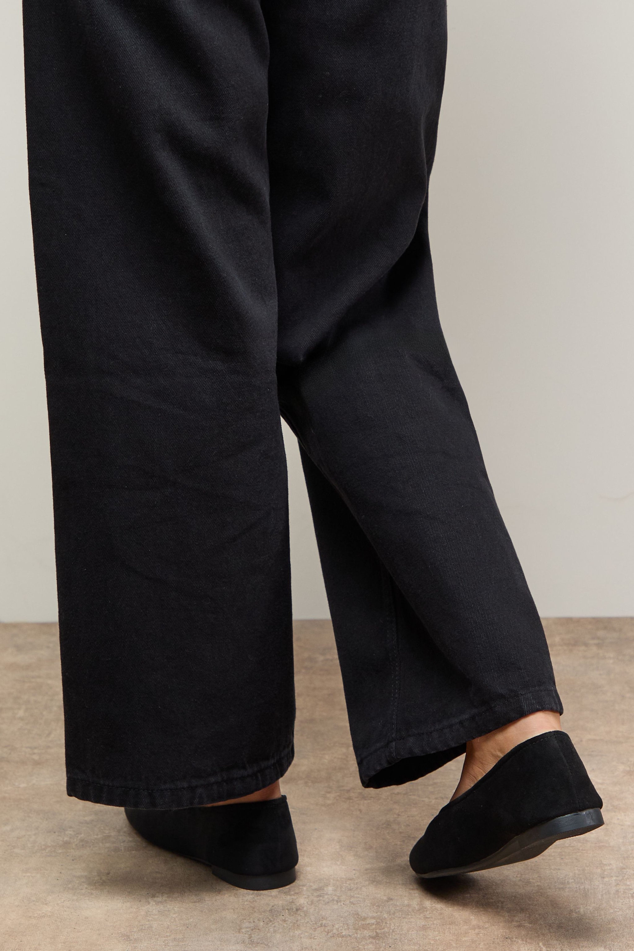 Oasis Bonnie Soft Square Toe High Vamp Ballet Pumps Natural Black image 4