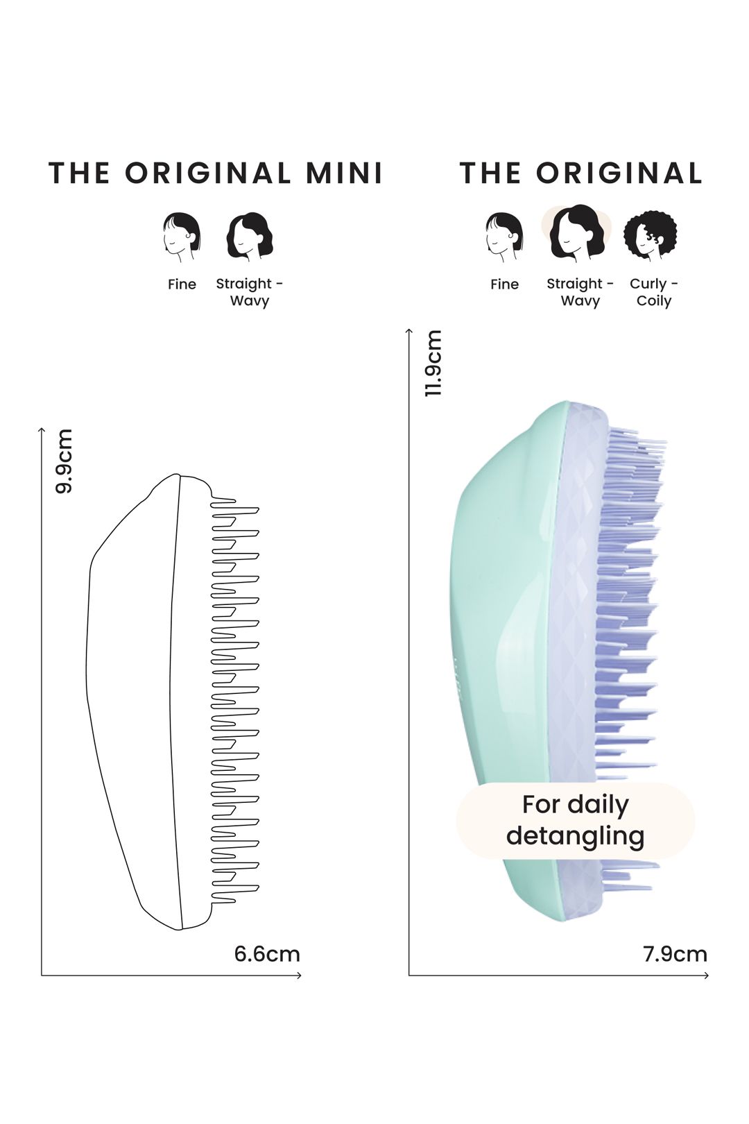Tangle Teezer Fine and Fragile Detangling Hairbrush - Mint Violet Green image 7