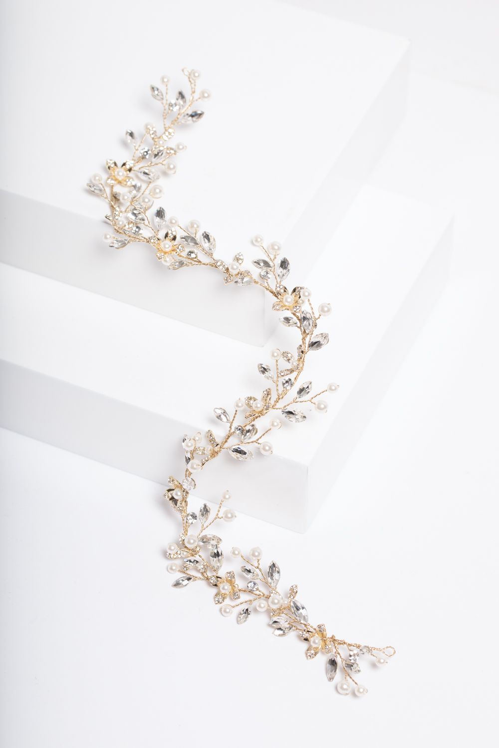 Jon Richard Gold Plated Pearl And Crystal Floral Hair Vine image 3
