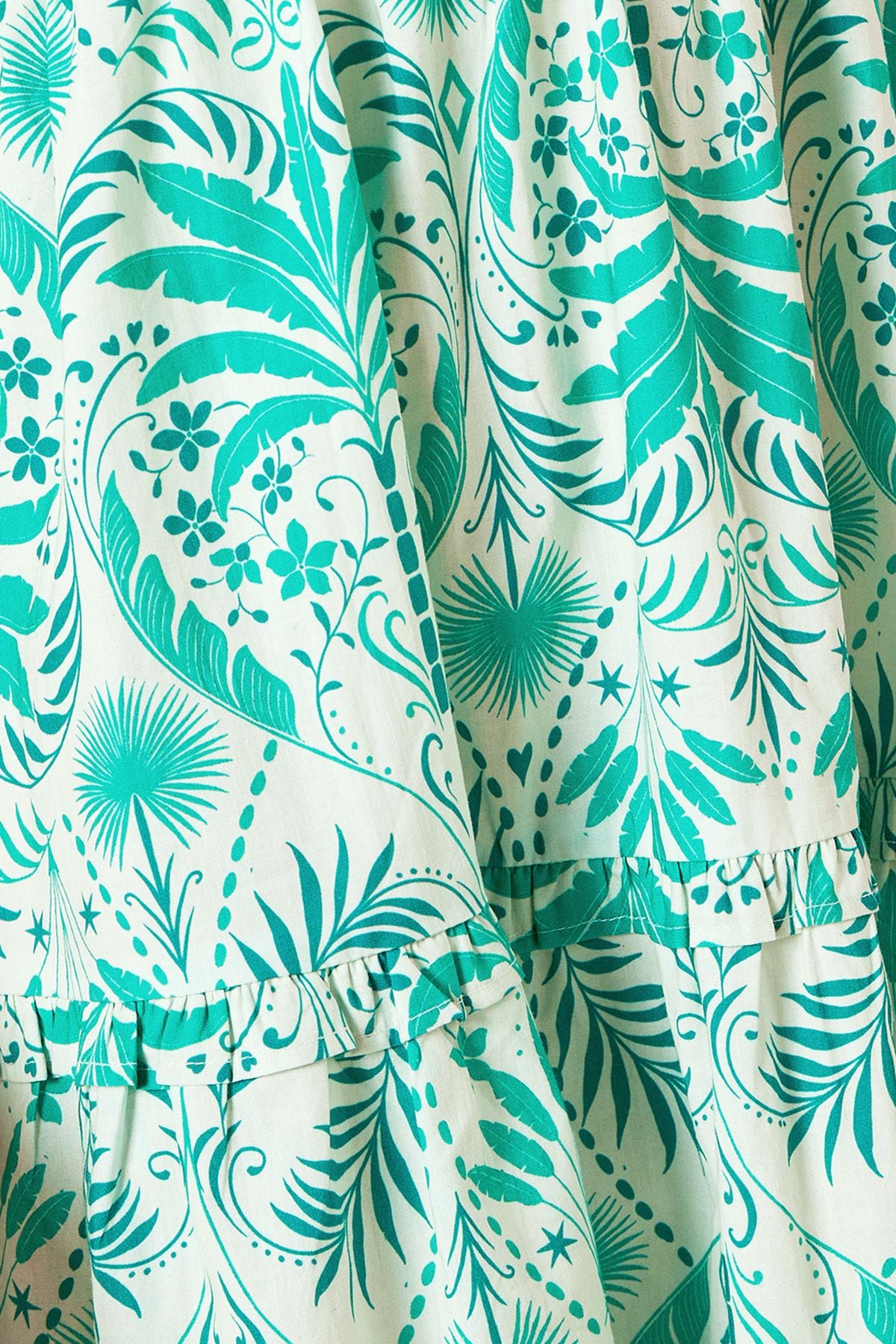 Dorothy Perkins Green Palm Shirred Bodice Mini Dress Green image 5