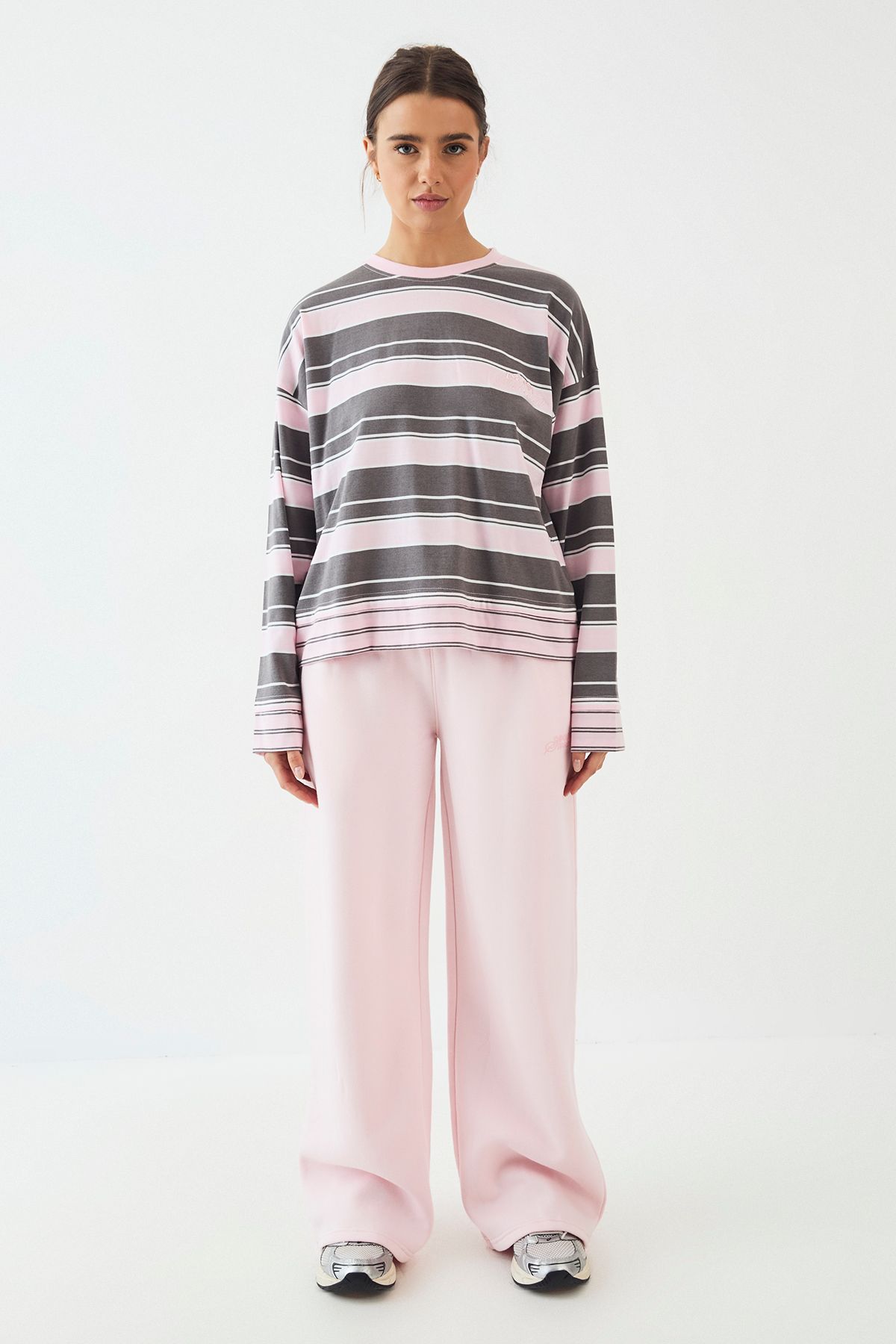 DSGN Studio DSGN Studio Stripe Long Sleeve T-Shirt Light Pink image 5
