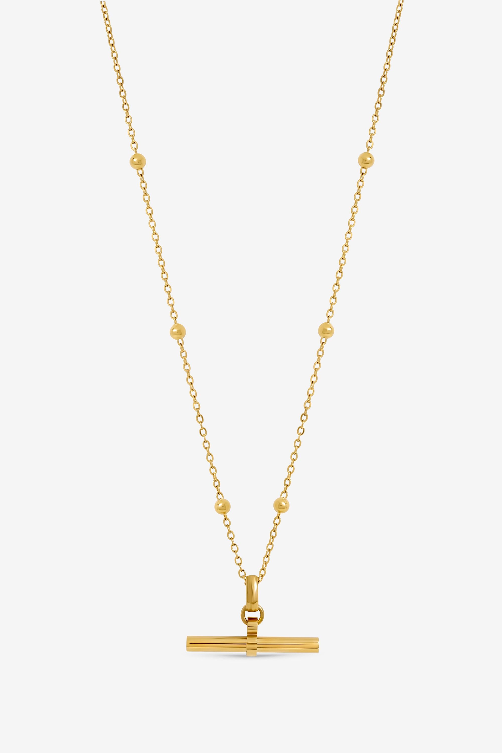 Jon Richard Gold Plated Waterproof T-Bar Necklace image 1