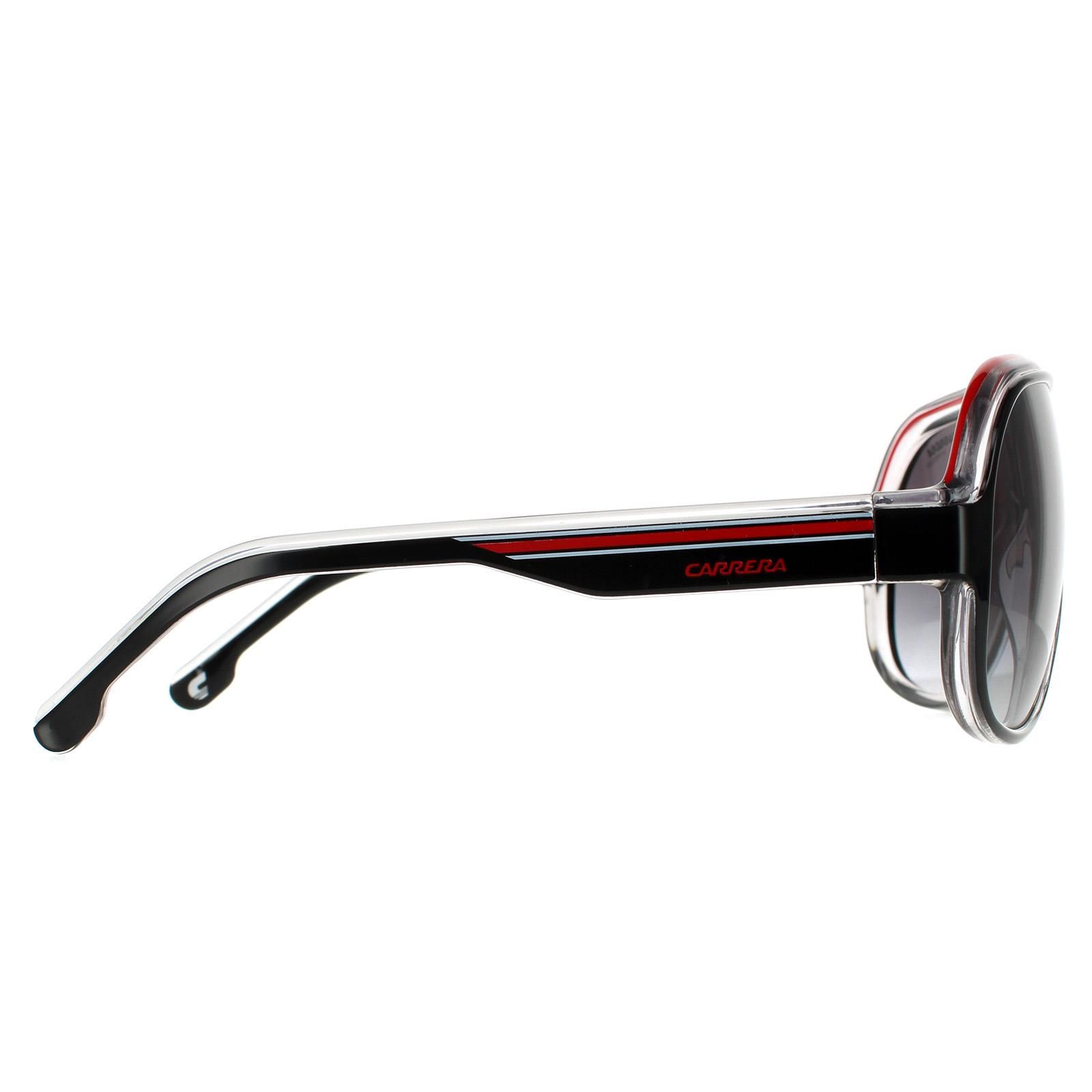 Carrera Aviator Black Crystal White Red Dark Grey Gradient Sunglasses image 4