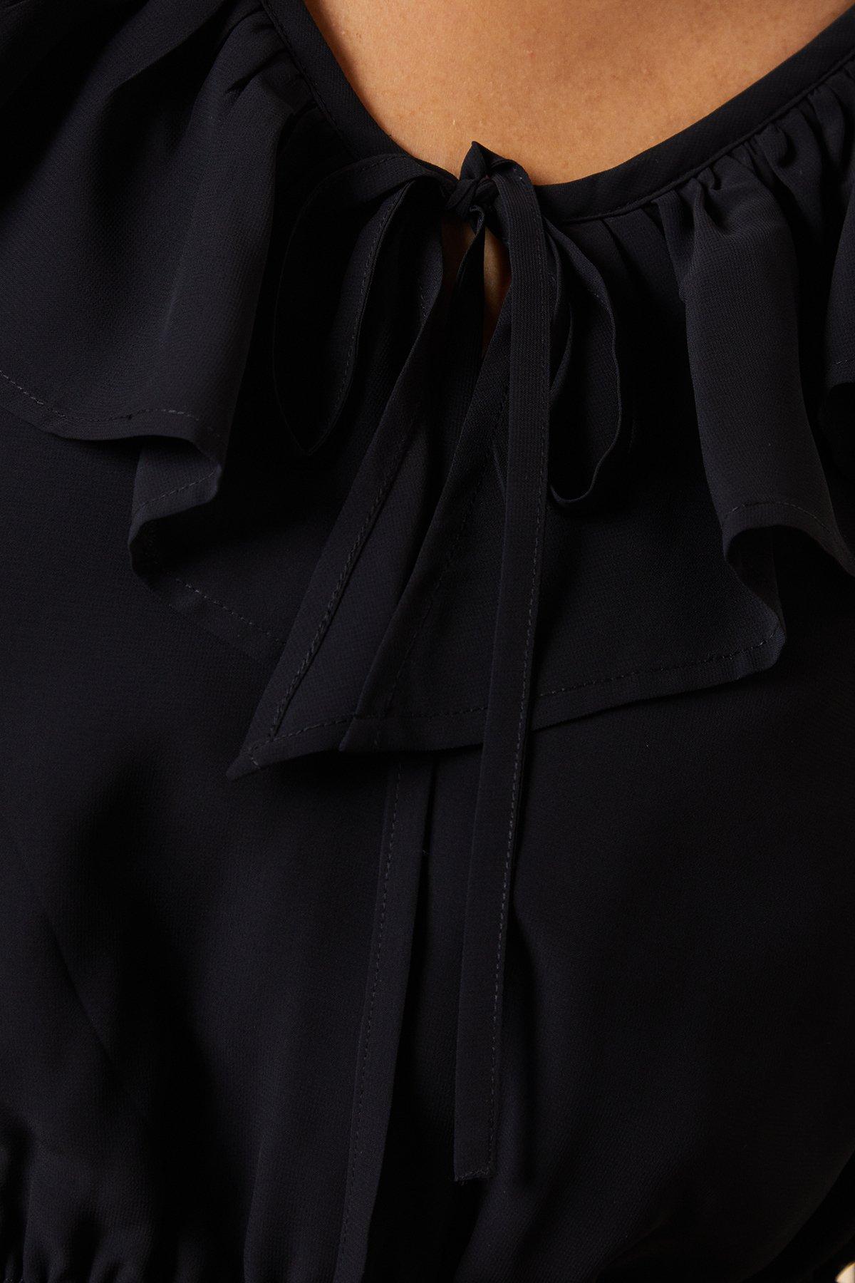 Dorothy Perkins Ruffle Front Long Sleeve Blouse Black image 5