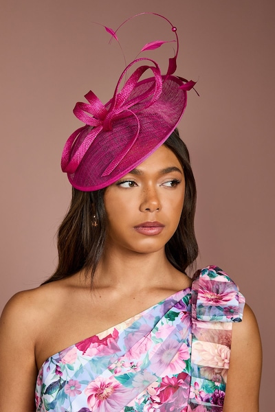 Coast Loop and Quill Upturned Disc Fascinator Magenta