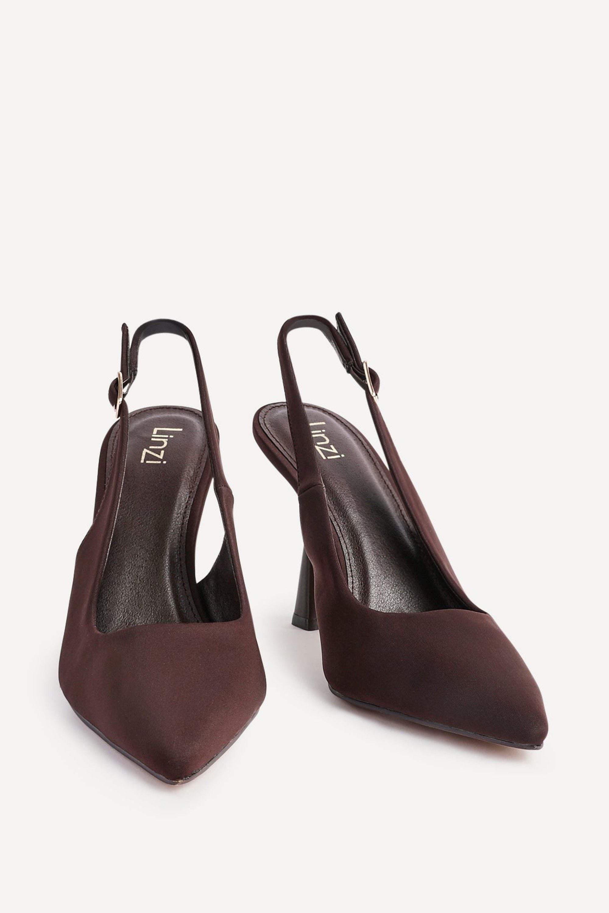 Linzi Una Brown Lycra Sling Back Court Heel image 3