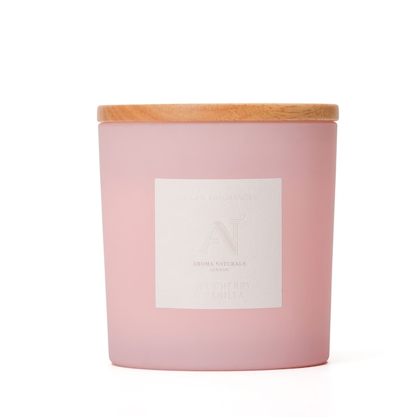 Aroma Naturals Frosted Decadence Glass Candle - Cashmere Scent