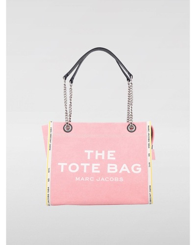 Marc Jacobs Tote Bag Chain Strap Canvas Wo - Pink Shoulder Bags