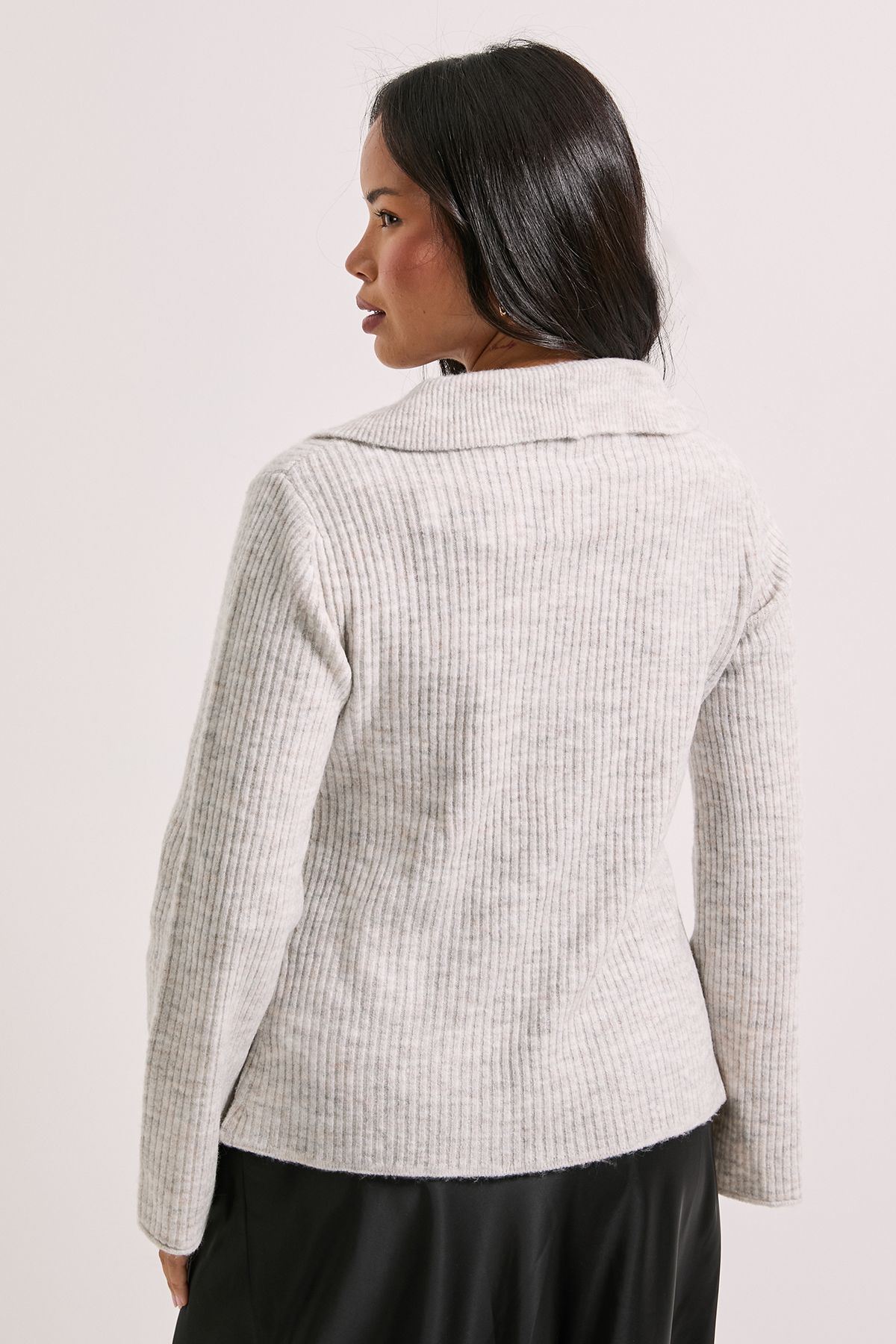 Dorothy Perkins Grey Ruffle Tie Front Cardigan Grey image 3