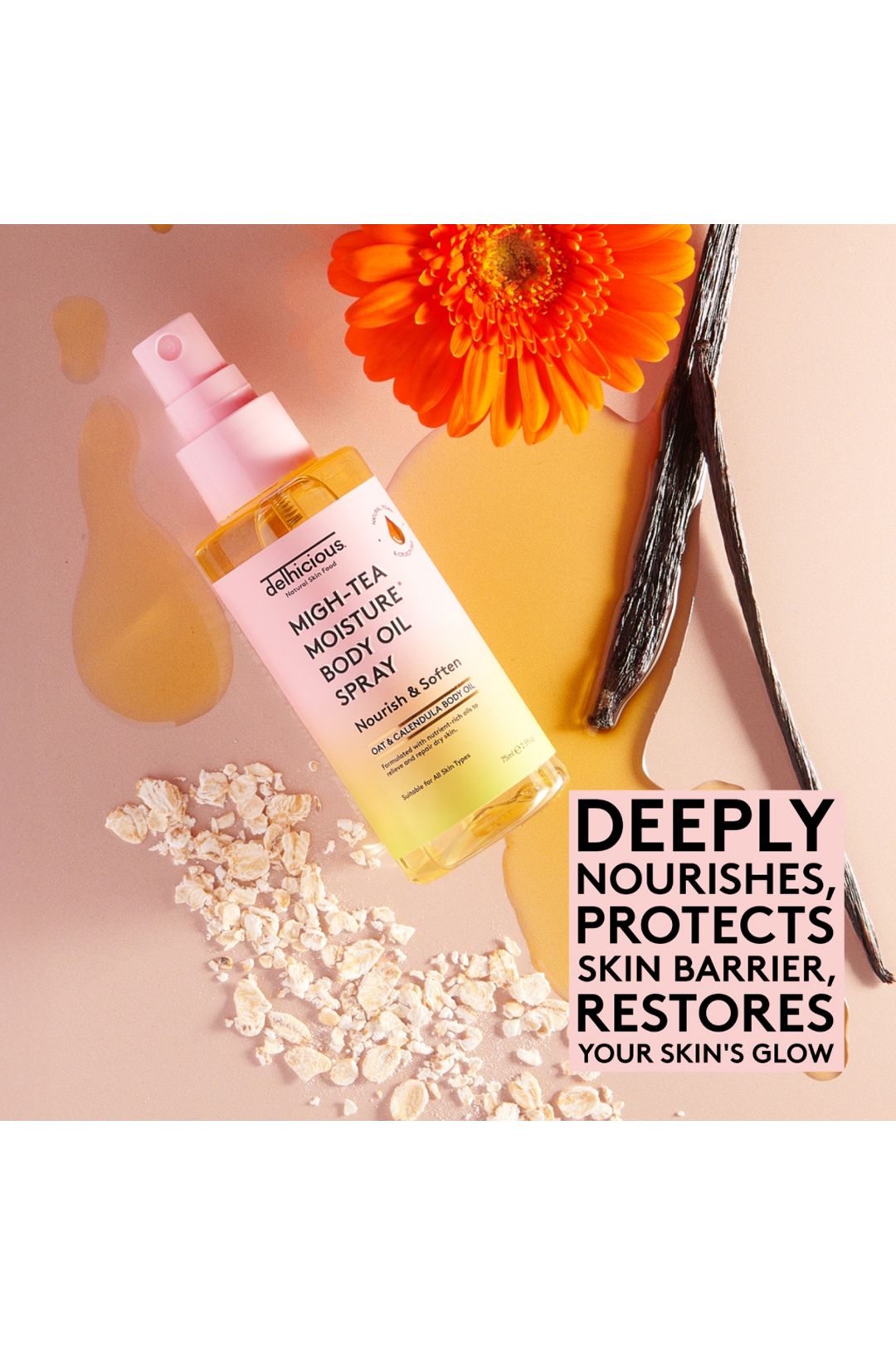 Delhicious Migh-Tea Moisture Body Oil Spray 75ml Multi image 1