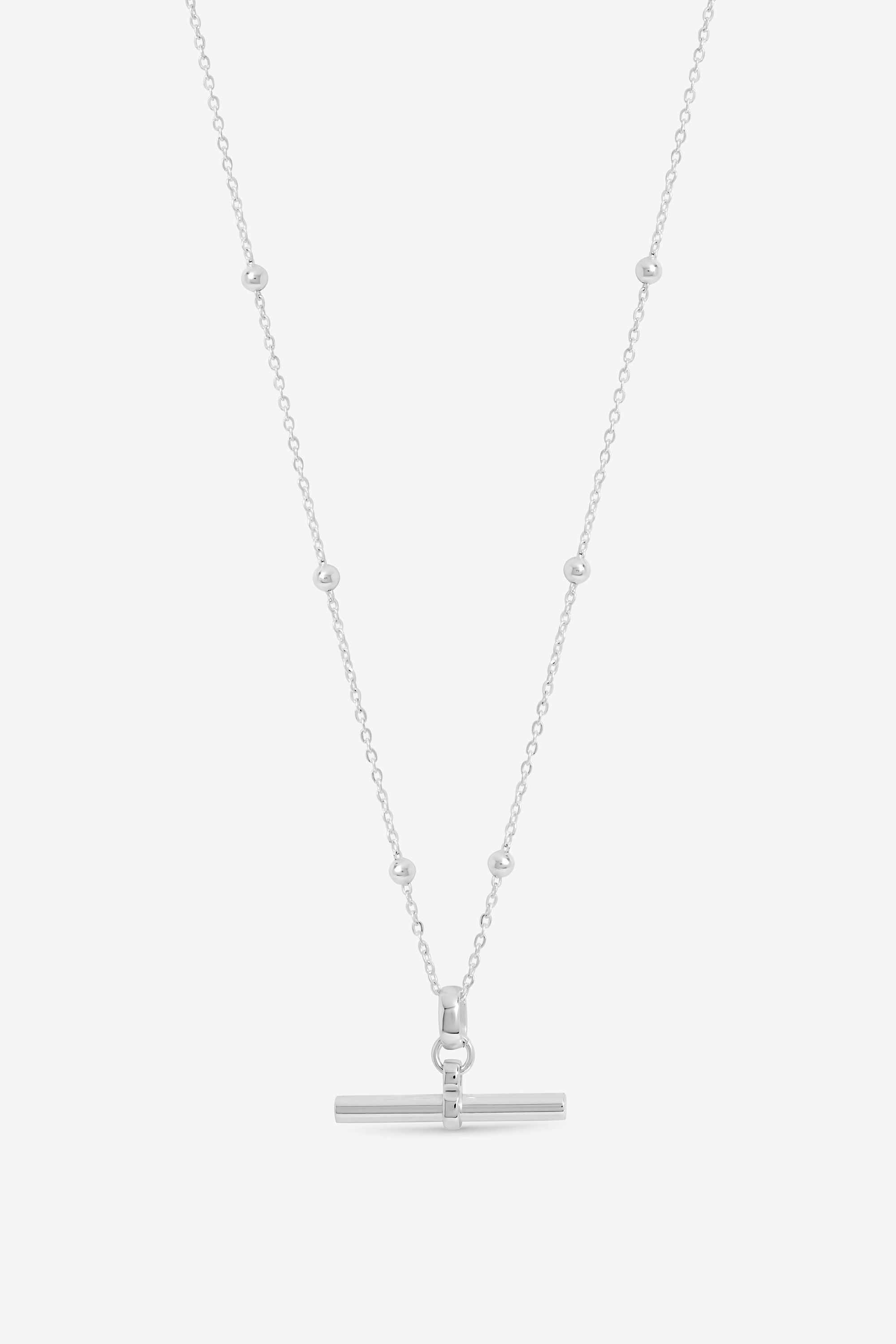 Jon Richard Silver Plated Waterproof T-Bar Necklace image 1