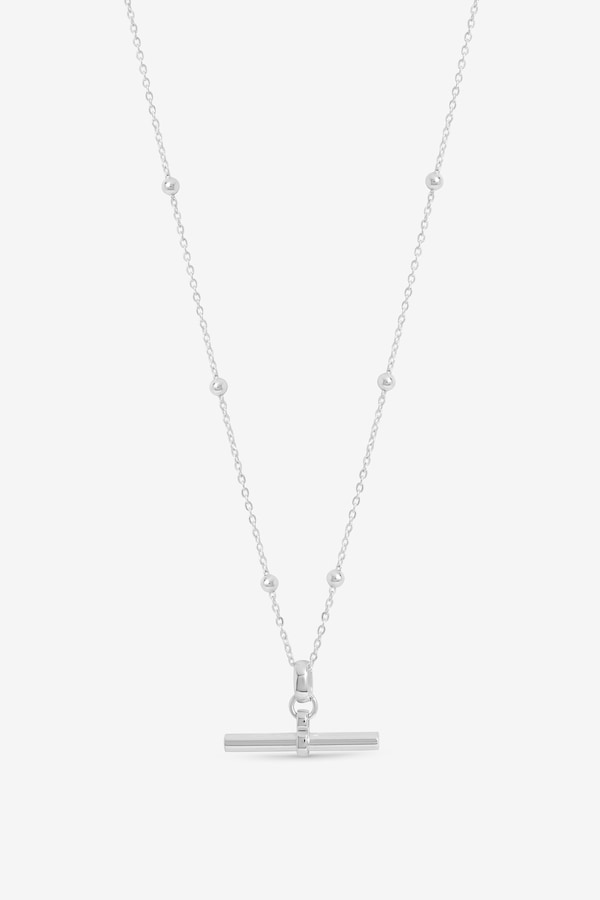 Jon Richard Silver Plated Waterproof T-Bar Necklace