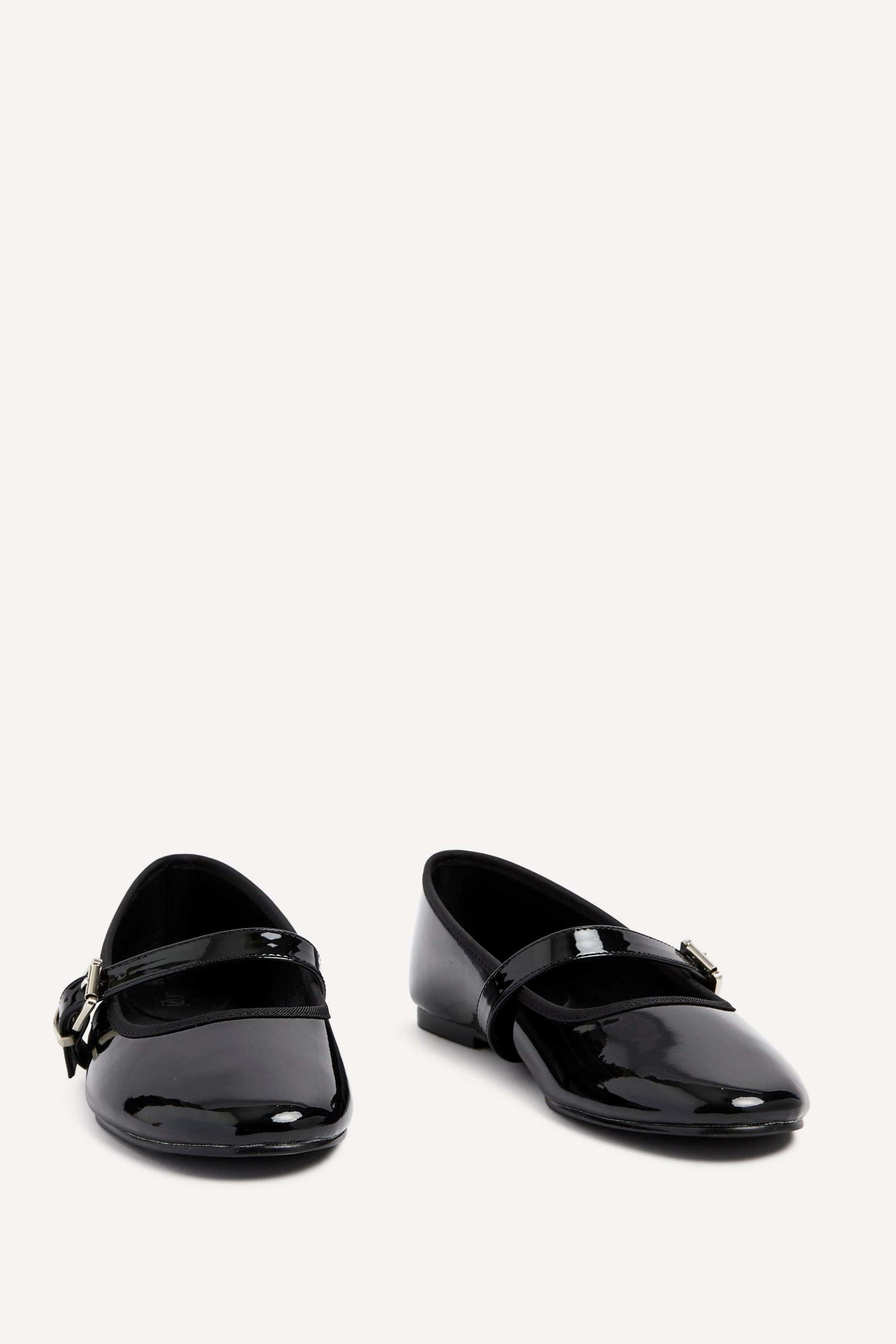 Linzi Odette Black Faux Patent Mary Jane Pumps image 3