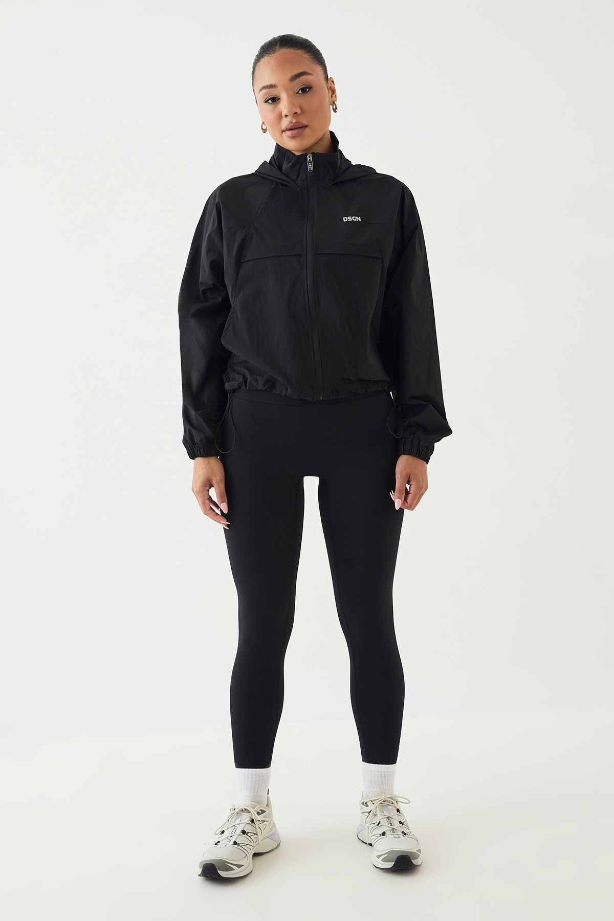 DSGN Studio DSGN Studio Zip Through Cropped Track Jacket Black image 5