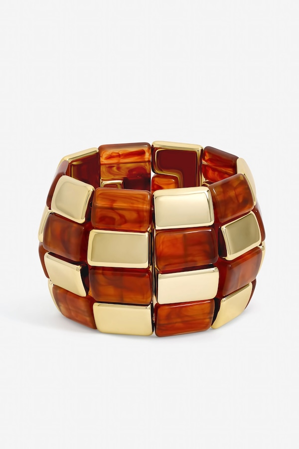 Mood Gold Plated and Resin Statement Stretch Bracelet