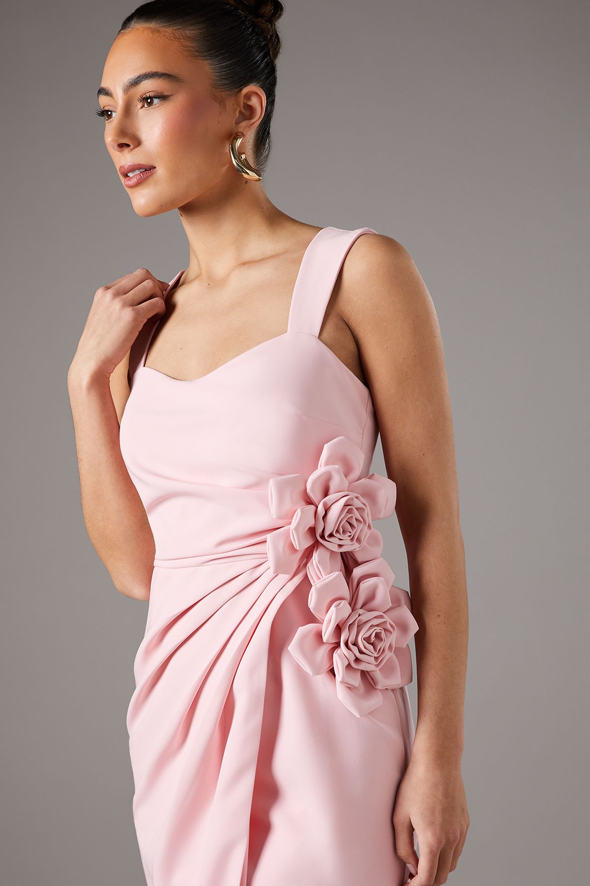 Coast Corsage Pleated Pencil Dress Blush image 3
