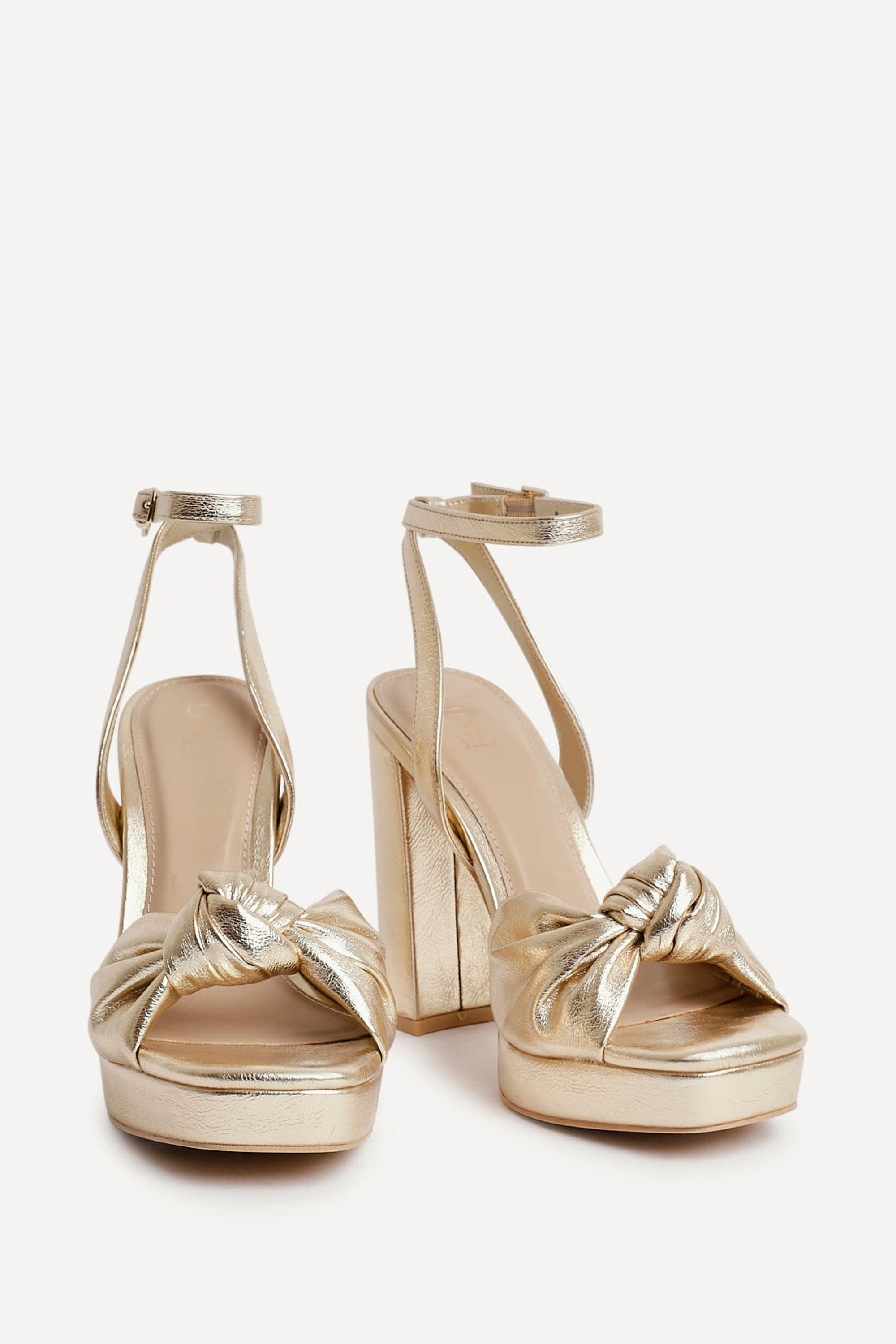 Linzi Ruba Gold Faux Leather Platform Heel image 3