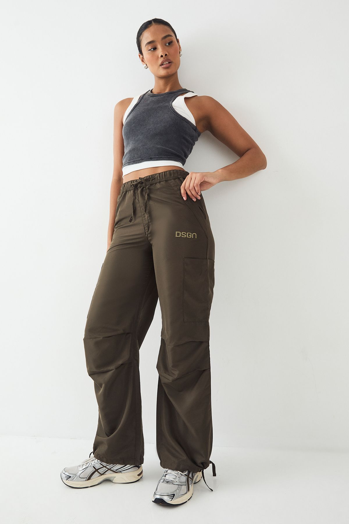 DSGN Studio DSGN Studio Oversized Wide Leg Cargo Trouser Khaki image 3
