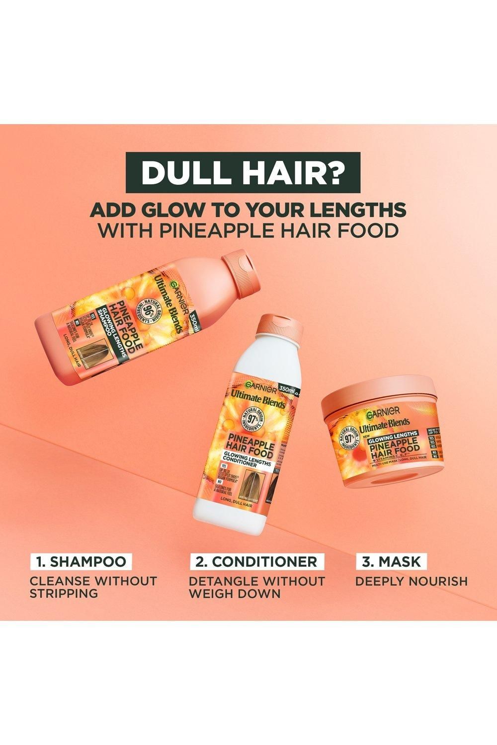 Garnier Ultimate Blends Glowing Lengths Pineapple & Amla Hair Food 3-in-1 Hair Mask Treatment Multi image 6
