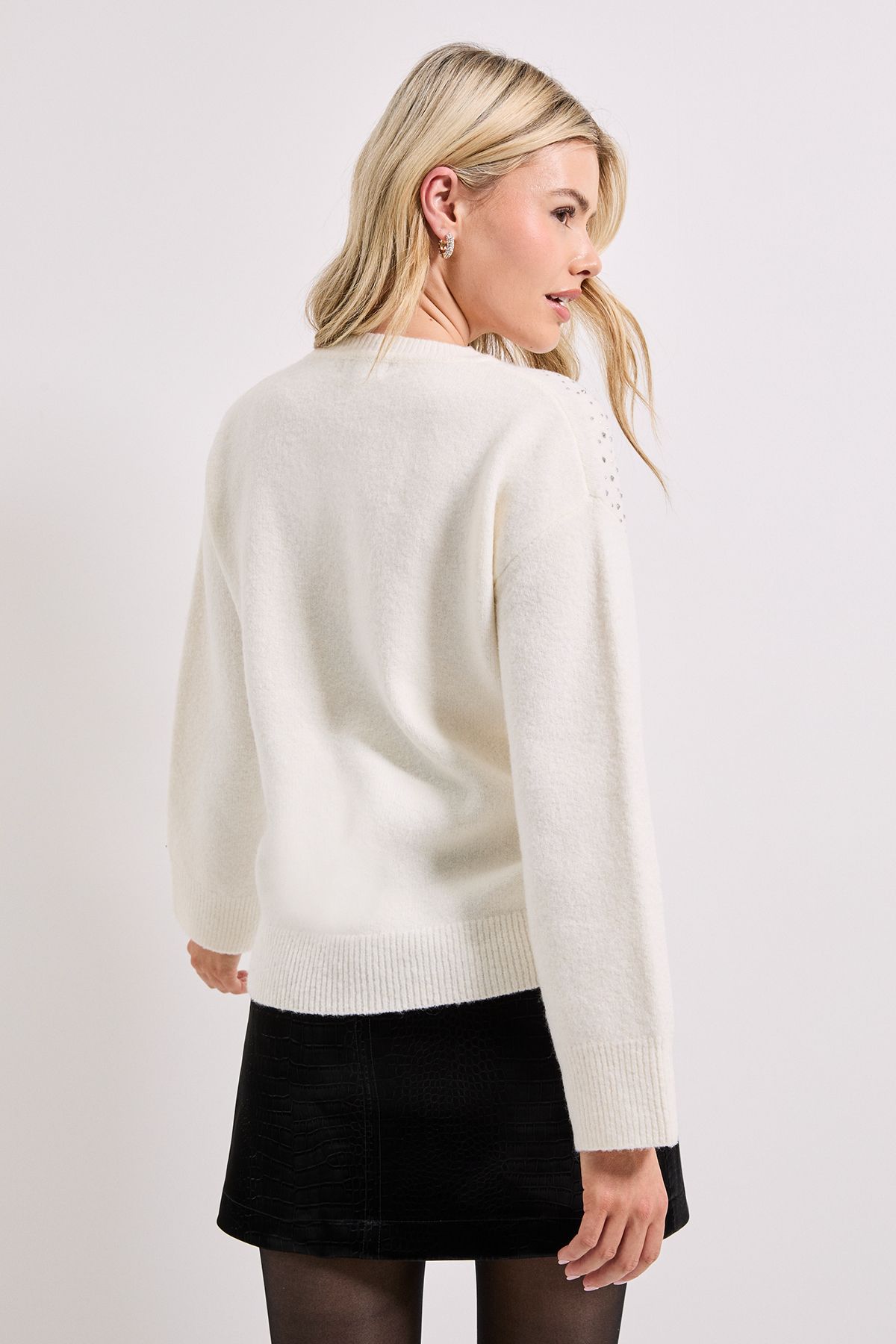 Dorothy Perkins Ivory Scattered Sparkle Jumper Ivory image 3