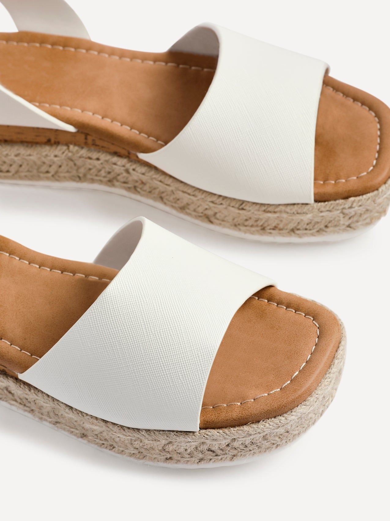 Linzi Paradise White Faux Leather Espadrille Flatform Sandals image 4