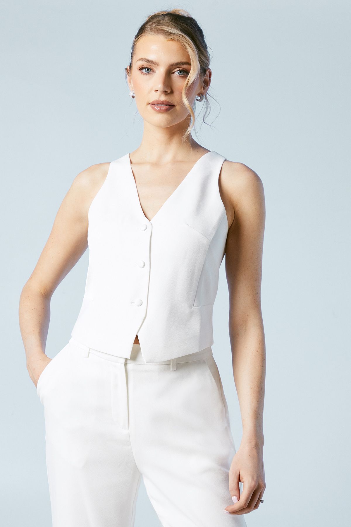 Coast Premium Tailored Bridal Waistcoat Ivory image 2