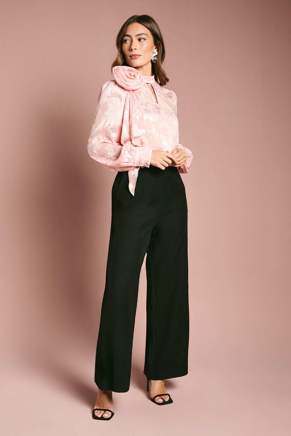 Coast Satin Jacquard Corsage 2 In 1 Jumpsuit Blush image 1