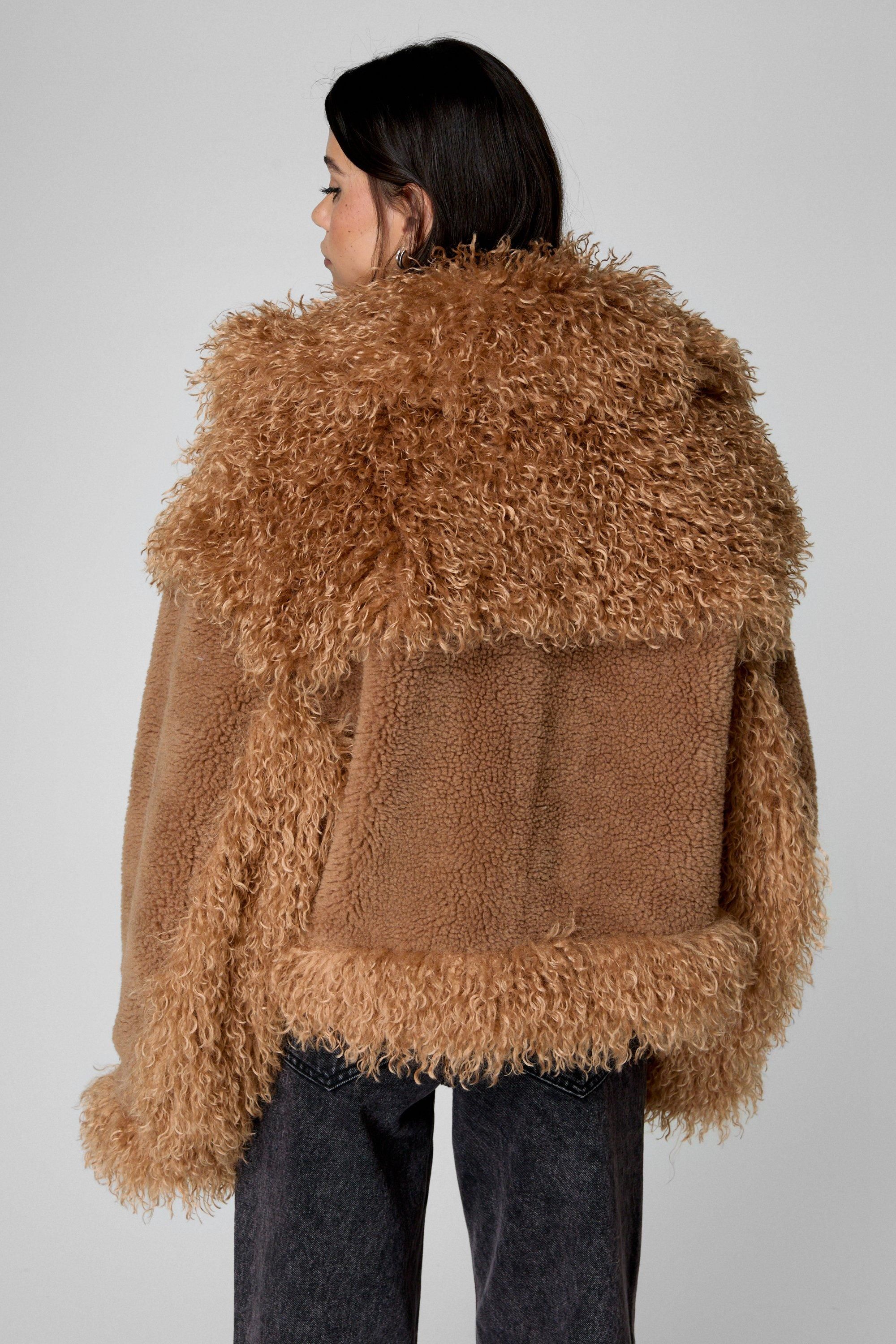 NastyGal Buckle Neck Casual Jacket Brown image 4