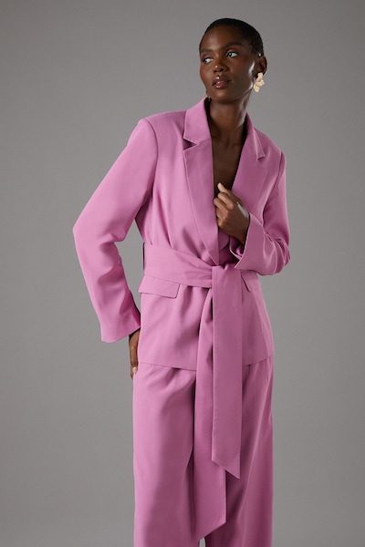 Coast Wrap Tie Front Blazer Pink