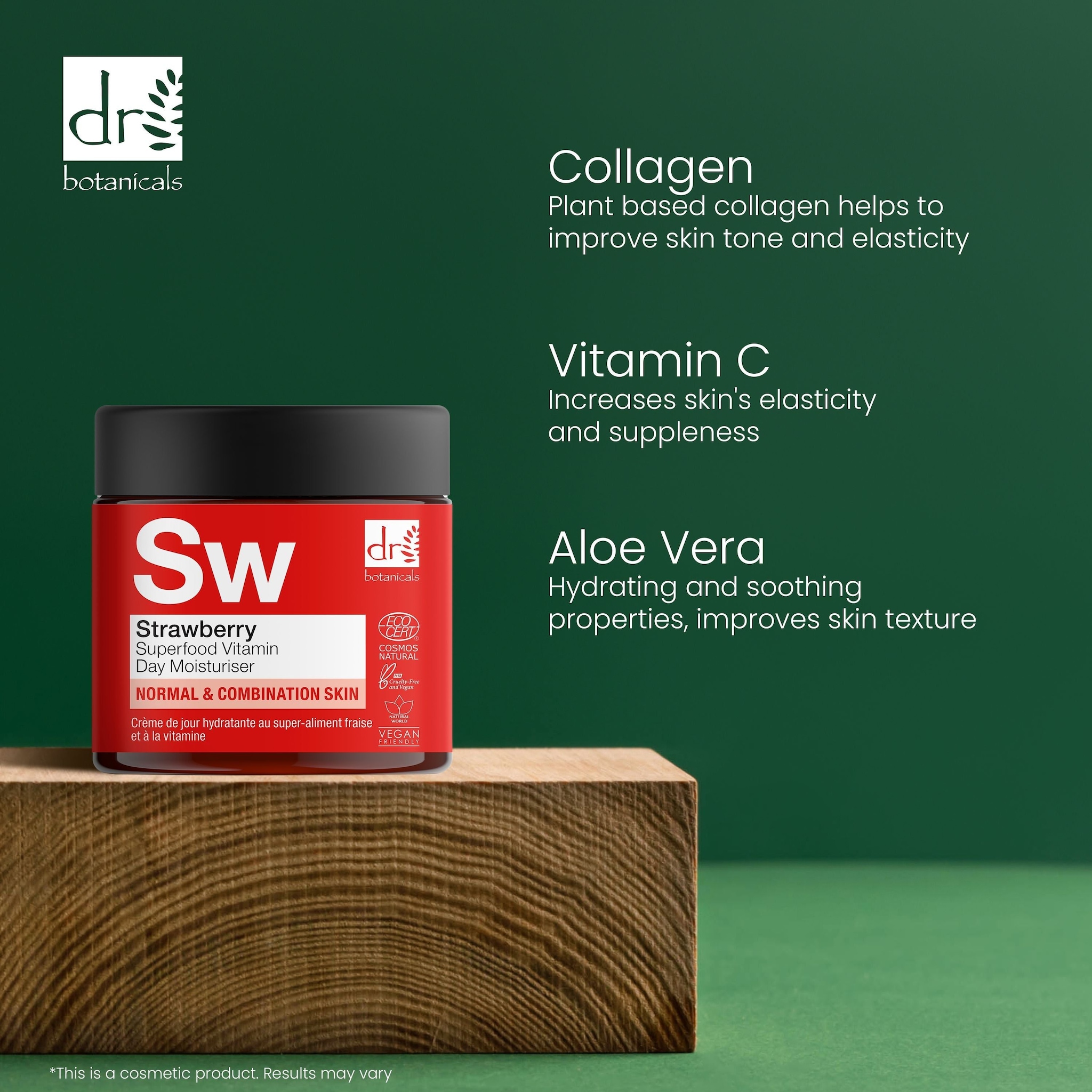 Dr. Botanicals Strawberry Superfood Vitamin C Day Moisturiser 60ml x 2 Duo Set image 6