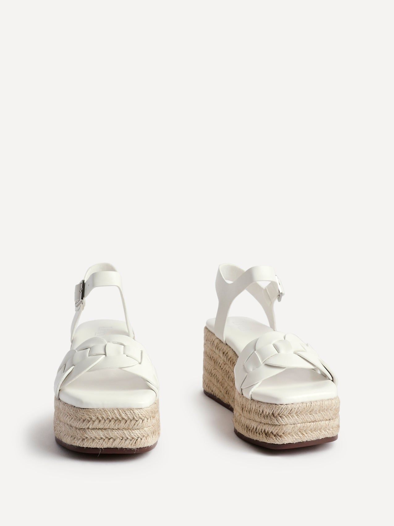 Linzi Grazia White Faux Leather Plaited Platform Wedge image 3