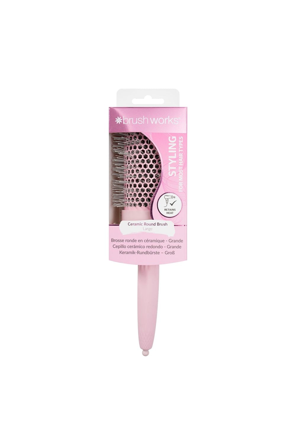 Brushworks Ceramic Round Brush - Large Pink image 1
