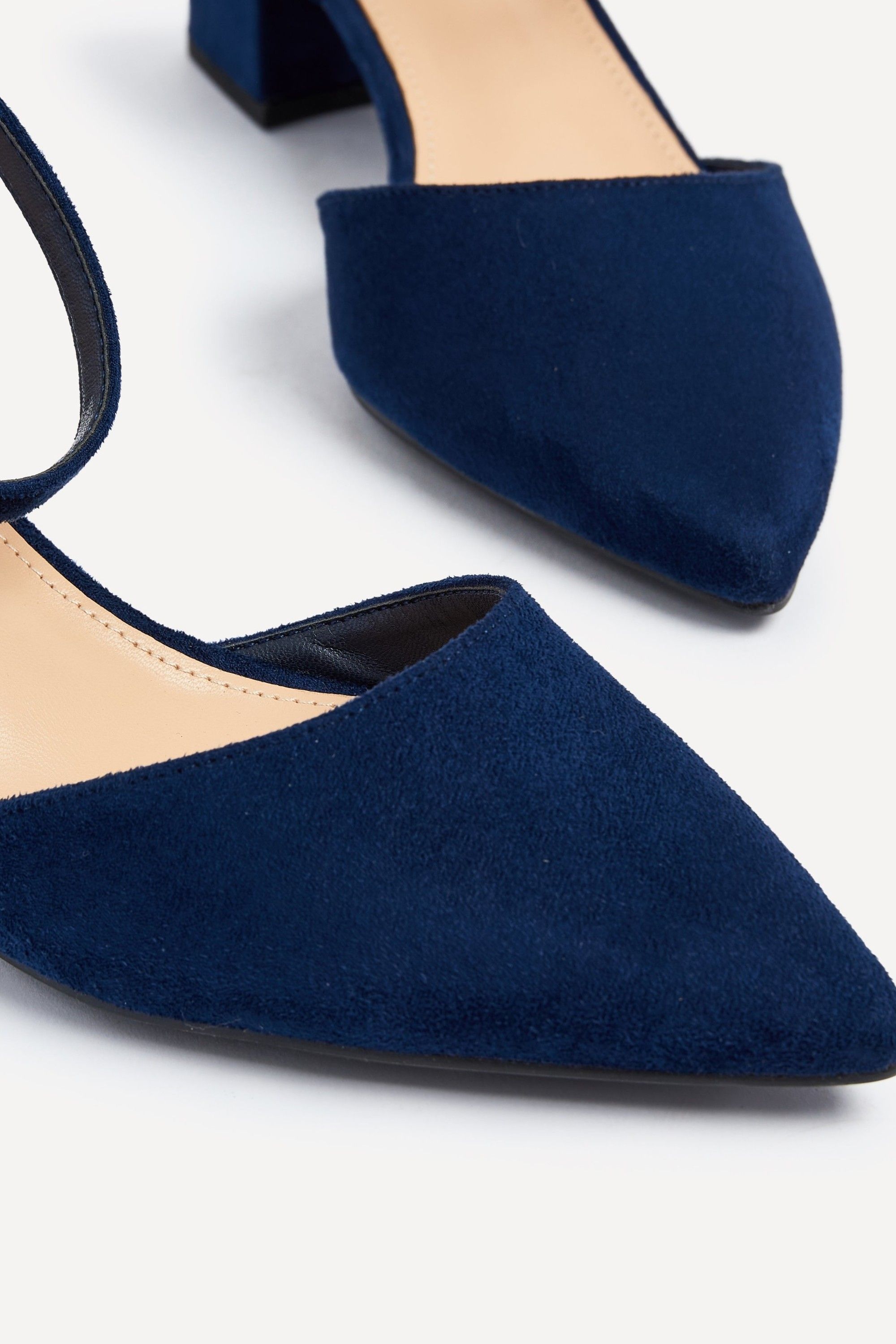 Linzi Suzy Wide Fit Navy Faux Suede Court Heel image 5